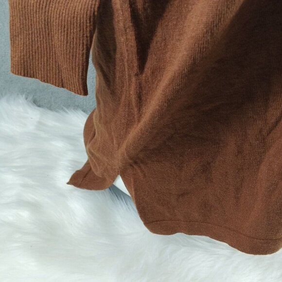 NWT STYLE&CO Basic Tunic Sweater MEDIUM(8-10) Brown Pullover Cotton French Seam - Picture 6 of 11